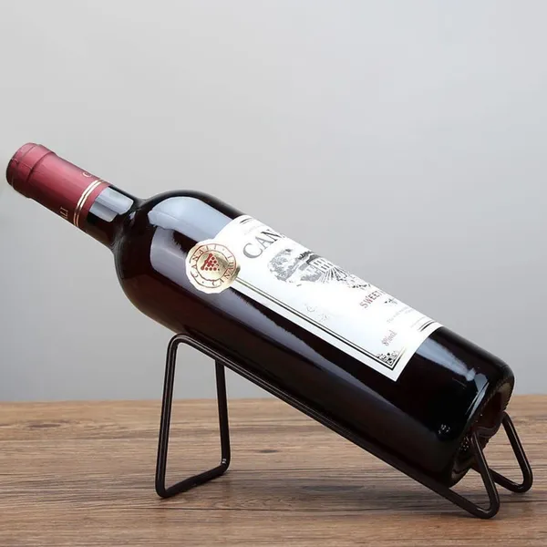 Black_Metal_Wine_Rack_Freestanding_Tabletop_Wine_Rack_Holder_Countertop_Wine_Bottle_Holder_Geometric_Design_For_Table_Top_Wine_Bottle_Storage_Rack,_Perfect_(Pack_of_2)_19L_x_7W_x_8H_Centimeters