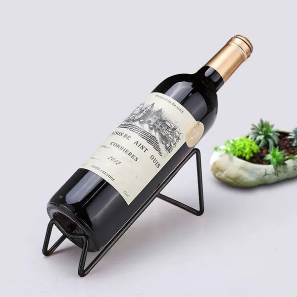 Black_Metal_Wine_Rack_Freestanding_Tabletop_Wine_Rack_Holder_Countertop_Wine_Bottle_Holder_Geometric_Design_For_Table_Top_Wine_Bottle_Storage_Rack,_Perfect_(Pack_of_2)_19L_x_7W_x_8H_Centimeters