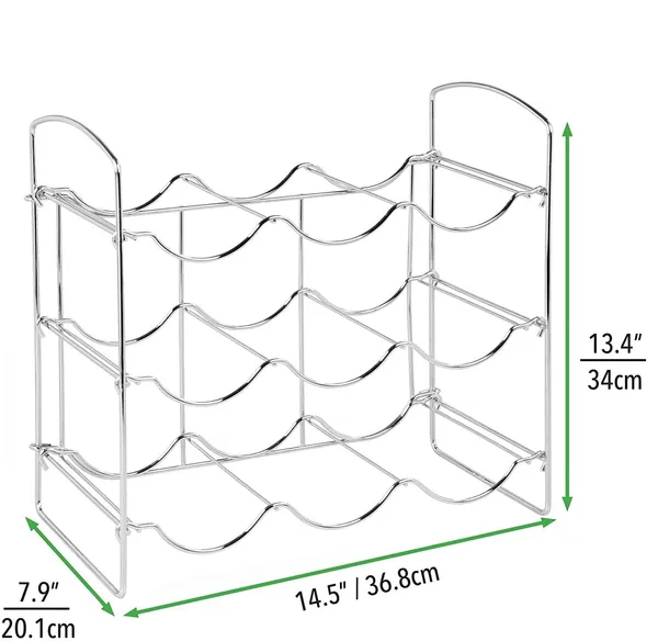 Silver_Metal_Water_Bottle_Rack_Storage_Organizer_Kitchen_Countertop_Pantry_Fridge_Store_Wine_Beer_Pop_Soda_3_Level_Each_Hold_9_Bottles_Free_Standing