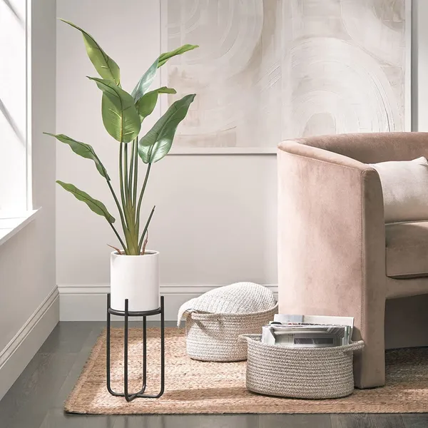 Bronze_Metal_Steel_Modern_12_Inch_Medium_Plant_Stand,_Planter_Holder,_With_Decorative_Crisscross_Design_For_Table,_Floor;_Holds_Indoor/Outdoor_Plants,_Flower_Pot_Stand__17_x_17_x_30_Centimeters