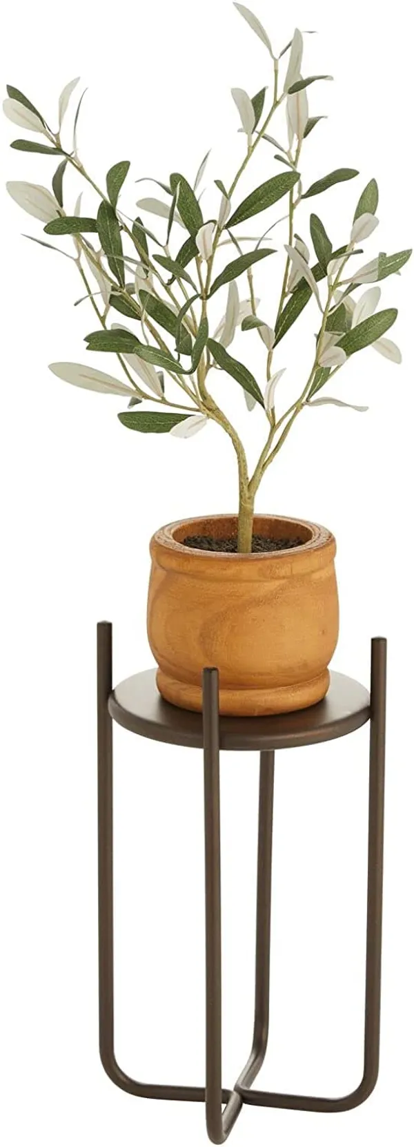 Bronze_Metal_Steel_Modern_12_Inch_Medium_Plant_Stand,_Planter_Holder,_With_Decorative_Crisscross_Design_For_Table,_Floor;_Holds_Indoor/Outdoor_Plants,_Flower_Pot_Stand__17_x_17_x_30_Centimeters