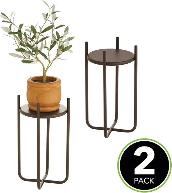 Bronze_Metal_Steel_Modern_12_Inch_Medium_Plant_Stand,_Planter_Holder,_With_Decorative_Crisscross_Design_For_Table,_Floor;_Holds_Indoor/Outdoor_Plants,_Flower_Pot_Stand__17_x_17_x_30_Centimeters