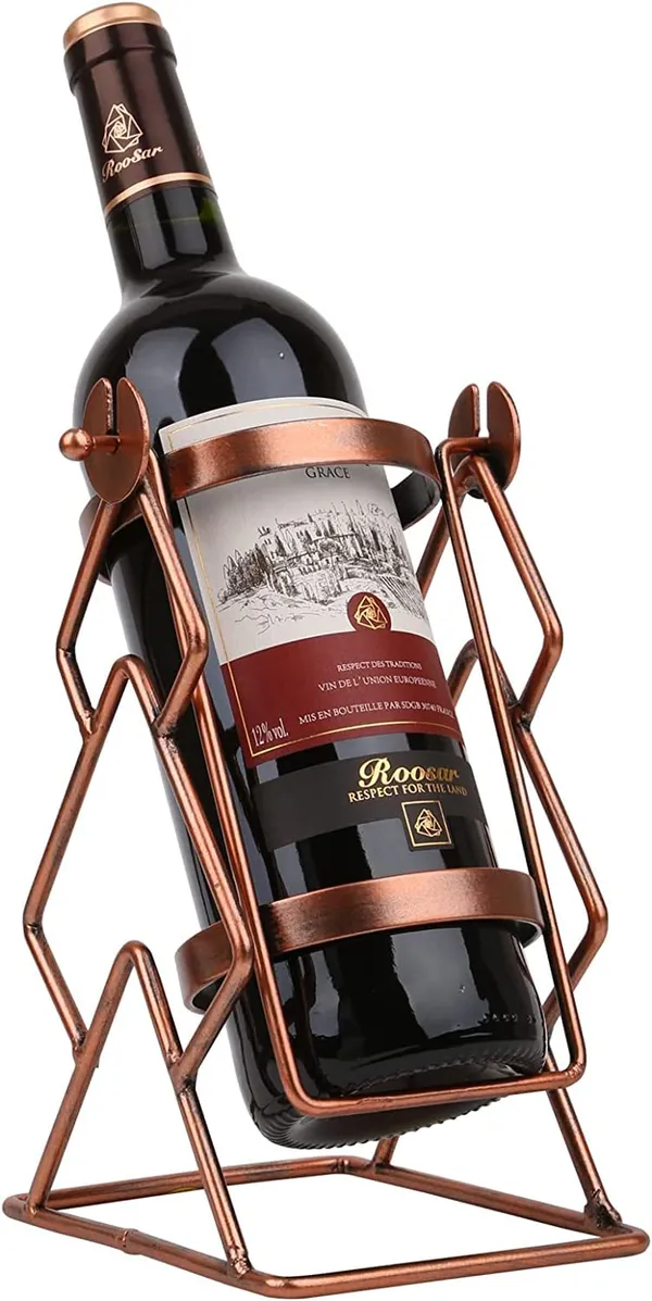 Multicolor_Swing_Wine_Bottle_Holder_Tabletop_Wine_Rack_Countertop_Wine_Bottle_Storage_Organize_Holder_For_Kitchen_Home_Decor_Red_Modern_Wine_Storage_(1_Bottle)_20L_x_16W_x_10H_Centimeters