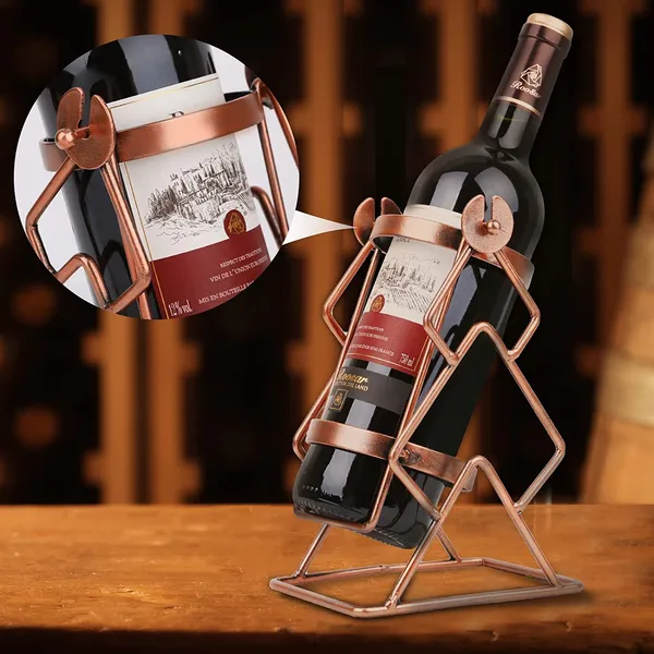 Multicolor_Swing_Wine_Bottle_Holder_Tabletop_Wine_Rack_Countertop_Wine_Bottle_Storage_Organize_Holder_For_Kitchen_Home_Decor_Red_Modern_Wine_Storage_(1_Bottle)_20L_x_16W_x_10H_Centimeters