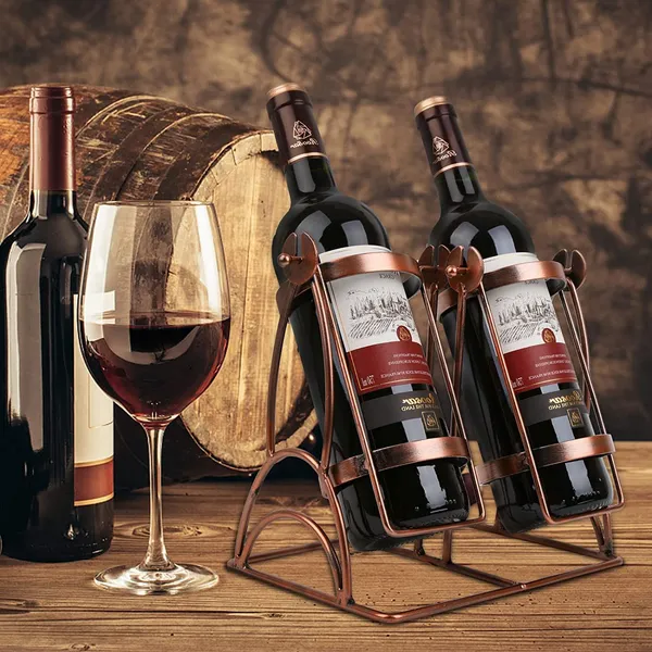 Multicolor_Swing_Wine_Bottle_Holder_Tabletop_Wine_Rack_Countertop_Wine_Bottle_Storage_Organize_Holder_For_Kitchen_Home_Decor_Red_Modern_Wine_Storage_(1_Bottle)_20L_x_16W_x_10H_Centimeters