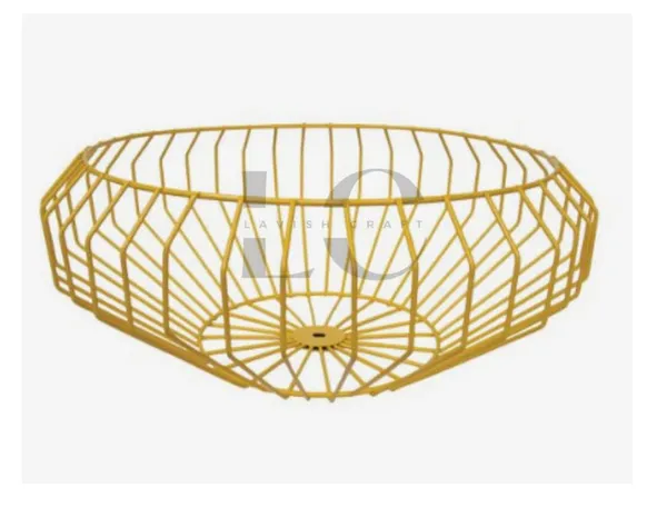 Gold_Fruit_Basket_Decorative_Fruit_Bowl_Wrought_Iron_Wire_Stand_For_Kitchen_Dining_Table_Living_Drawing_Room_Rust_Free_Shiny_Finish_Stable_Frame_Easy_Assemble_Gold_(Model_-6)____25W_x_25H_Centimeters