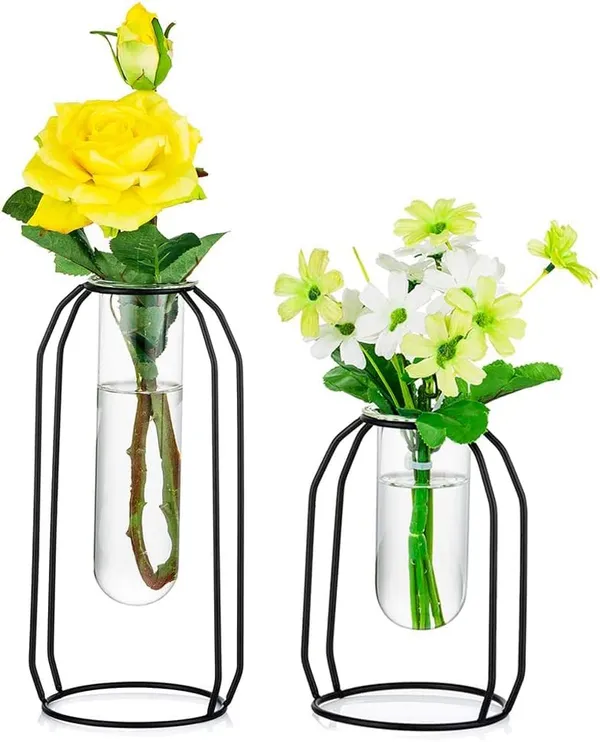 Black_2_Pcs_Flower_Vases_With_Iron_Art_Frame_Geometric_Plant_Pot,_Centerpiece_Plant_Vase,_Plants_Tabletop_Display_Holder_For_Wedding_Indoor_Table_10L_x_10W_x_23H_Centimeters