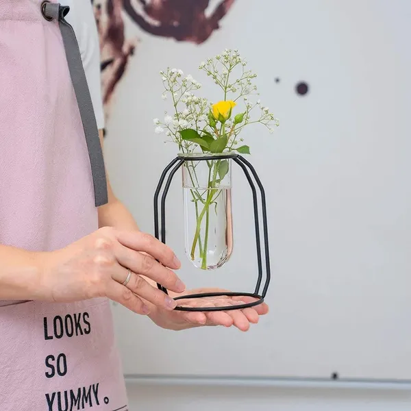 Black_2_Pcs_Flower_Vases_With_Iron_Art_Frame_Geometric_Plant_Pot,_Centerpiece_Plant_Vase,_Plants_Tabletop_Display_Holder_For_Wedding_Indoor_Table_10L_x_10W_x_23H_Centimeters