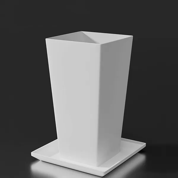 White_Tall_Metal_Planters_22_Inch_Tall,_Set_Of_2_Decorative_Rectangular_Display_For_Outdoor_And_Indoors,_With_14"_Tray_For_Entry,_Patio____33L_x_33W_x_70H_Centimeters