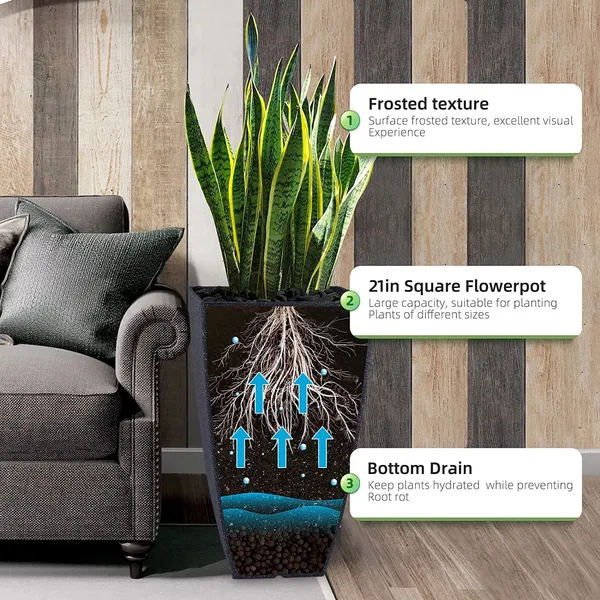 Black_Tall_Metal_Planters_For_Outdoor_Plants_Set_Of_2,For_Front_Porch_Balcony,_Galvanized_For_Outdoor_Indoor_Garden_Patio_(Texture)_30_x_30_x_53_Centimeters