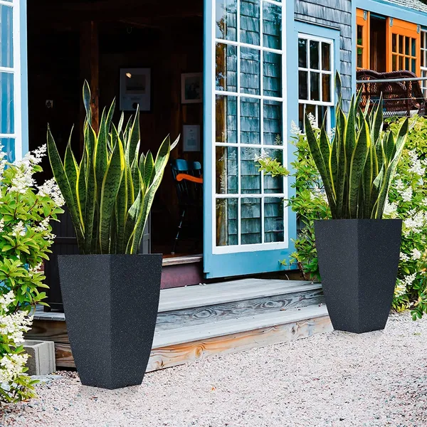 Black_Tall_Metal_Planters_For_Outdoor_Plants_Set_Of_2,For_Front_Porch_Balcony,_Galvanized_For_Outdoor_Indoor_Garden_Patio_(Texture)_30_x_30_x_53_Centimeters