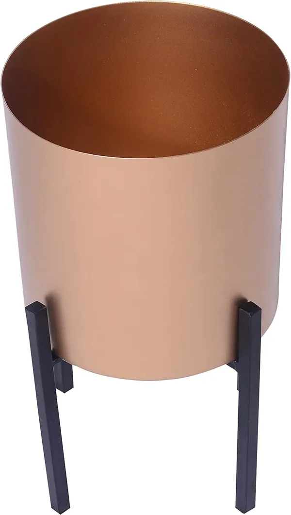 Gold_18,_14_Inch_Round_Indoor_Planter,_Iron_Stand,_Set_Of_2__25.4_x_25.4_x_45.7_Centimeters