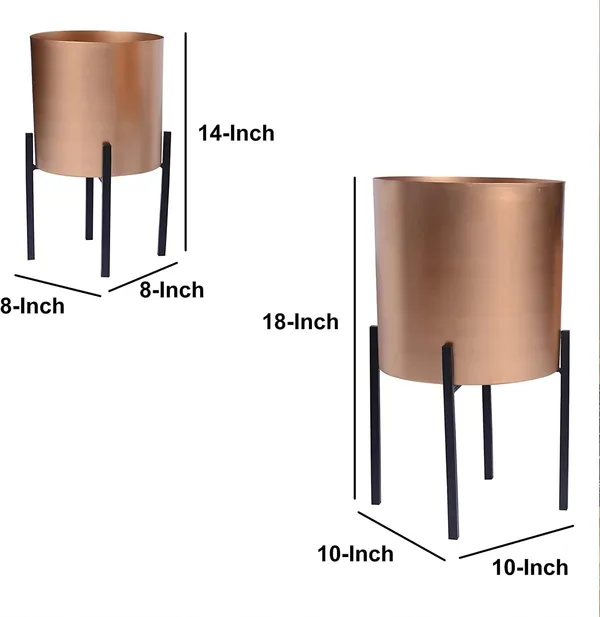 Gold_18,_14_Inch_Round_Indoor_Planter,_Iron_Stand,_Set_Of_2__25.4_x_25.4_x_45.7_Centimeters