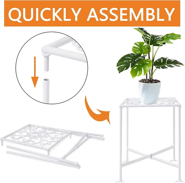 White_Indoor_Outdoor_Plant_Stand_Midcentury_Modern_Flower_Pot_Stands_Waterproof_Rustproof_Garden_Container_Supports_Square_Iron_Display_Rack_For_Planter_(Pack_of_2)__20.3_x_20.3_x_27.9_Centimeters