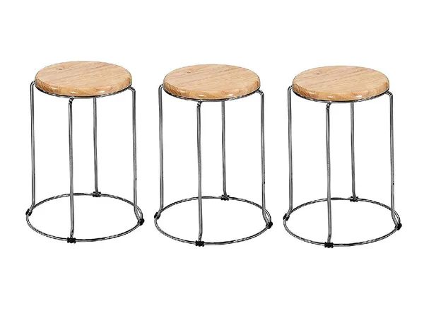 Set_of_3_Silver_Versatile_Metal_Frame_Wooden_Stools_|_For_Home,_Kitchen,_And_Office_|_23L_x_23W_x_45H_Cm