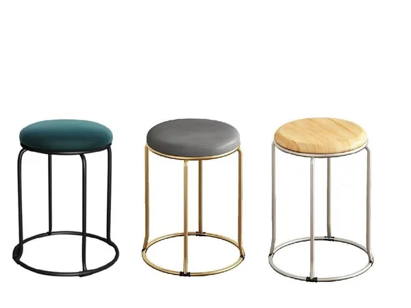 Set_of_3_Silver_Versatile_Metal_Frame_Wooden_Stools_|_For_Home,_Kitchen,_And_Office_|_23L_x_23W_x_45H_Cm