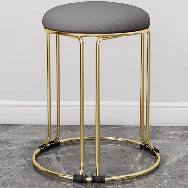 Gold_&_Grey_Stackable_Ottoman_Stools_With_Cushion_Top_|_Space_Saving_&_Comfortable_Home_Furniture_|_35L_x_35W_x_46H_Cm
