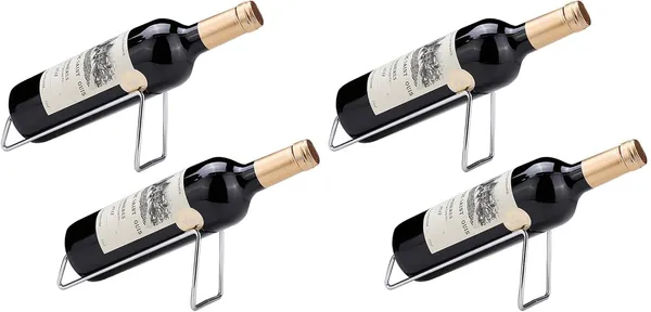 Silver_Metal_Wine_Rack_Freestanding_Tabletop_Wine_Bottle_Holder_Geometric_Design_For_Table_Top_Wine_Bottle_Storage_Rack,_Perfect_Wine_Holder_(4_Pcs)____19L_x_7W_x_8H_Centimeters