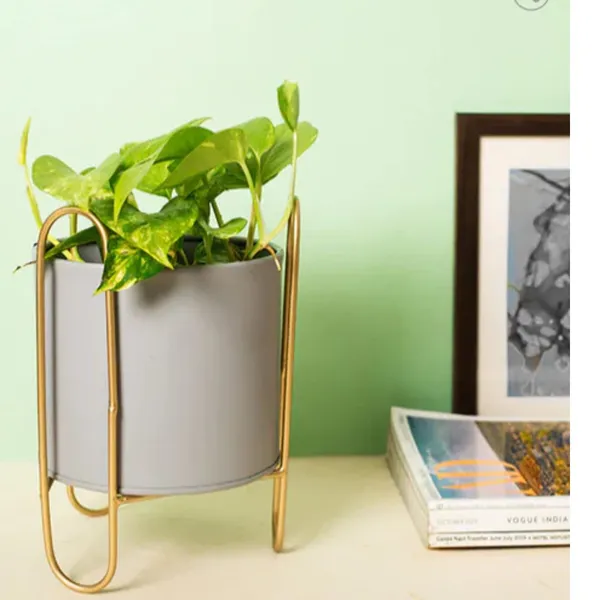 Grey_Rust_Free_Decorative_Table_Top_Mini_Plant_Stand_For_Artificial_Or_Natural_Iron_Plants_For_Indoor_Outdoor_Home_And_Garden_Decor_17_x_17_x_24_Centimeters