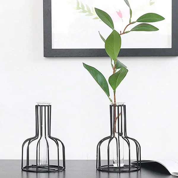 Black_Flower_Vases_With_Iron_Art_Frame,_Metal_Flower_Vase,_Test_Tube_Vase,_Iron_Art_Flower_Vase,_Clear_Vase_Decorative_For_Living_Room_(2Pcs)____10L_x_10W_x_15H_Centimeters