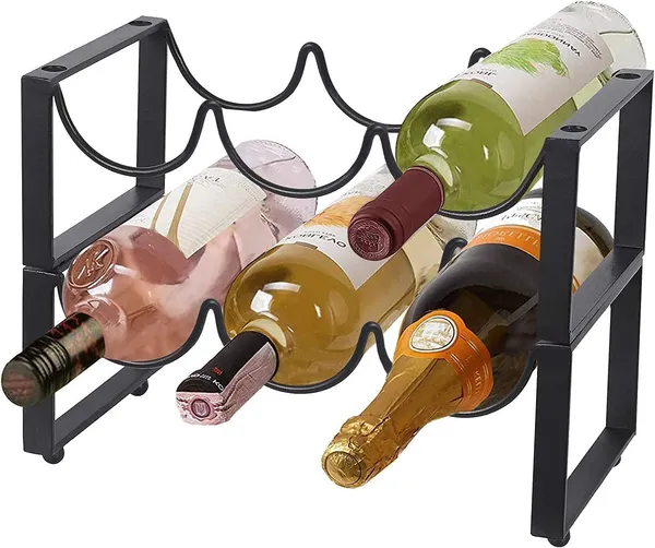 Black_Countertop_Wine_Rack_Bottle_Wine_Holder_For_Red_White_Wine_Storage_Freestanding_Metal_Wine_Rack_Small_Tabletop_Wine_Rack_Modern_Wine_Bottle_Holder_(M9)____10L_x_25W_x_25H_Centimeters