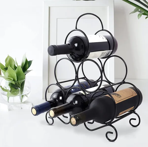 Black_Countertop_Wine_Rack_Bottle_Wine_Holder_For_Red_White_Wine_Storage_Freestanding_Metal_Wine_Rack_Small_Tabletop_Wine_Rack_Modern_Wine_Bottle_Holder_(M9)____10L_x_25W_x_25H_Centimeters