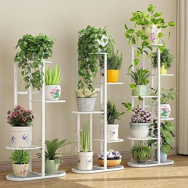 White_Modern_Style_Planter_Flower_Pot_Rust_Proof_Iron_Metal_Excellent_Finish_For_Indoor_And_Outdoor_Planter_Display_For_Indoor_Balcony_Living_Room_Drawing_Room_63.5_x_22.9_x_45.7_Centimeters