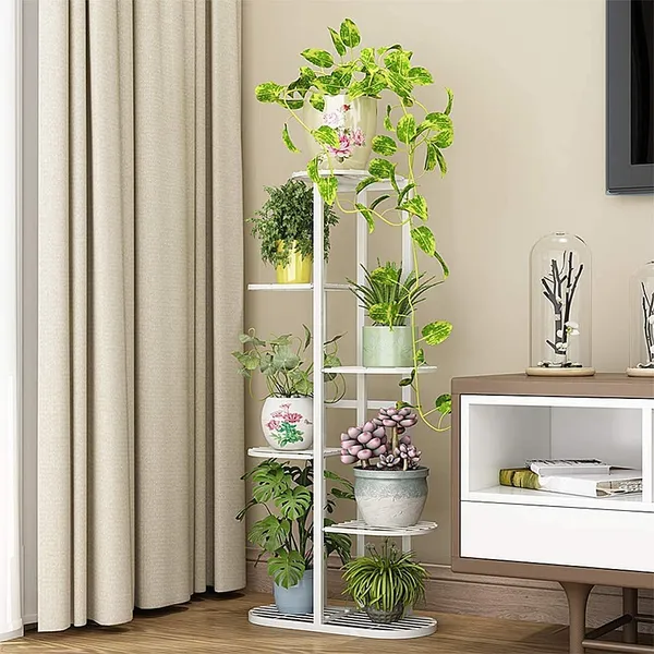 White_Modern_Style_Planter_Flower_Pot_Rust_Proof_Iron_Metal_Excellent_Finish_For_Indoor_And_Outdoor_Planter_Display_For_Indoor_Balcony_Living_Room_Drawing_Room_63.5_x_22.9_x_45.7_Centimeters