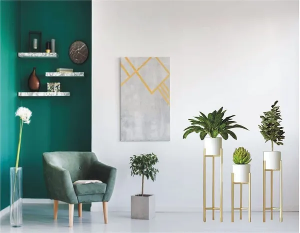Multicolour_Set_Of_3_Elegent_Modern_Style_Planter_Stand_With_Pot_Rustproof_Iron_Metal_Excellent_Finish_For_Indoor_And_Outdoor_Planter_Suitable_For_Living_Room_25L_x_25W_x_70H_Centimeters