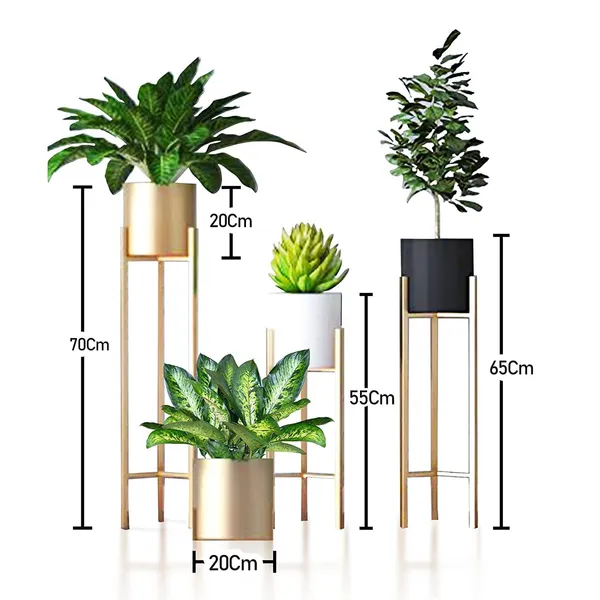 Multicolour_Set_Of_3_Elegent_Modern_Style_Planter_Stand_With_Pot_Rustproof_Iron_Metal_Excellent_Finish_For_Indoor_And_Outdoor_Planter_Suitable_For_Living_Room_25L_x_25W_x_70H_Centimeters