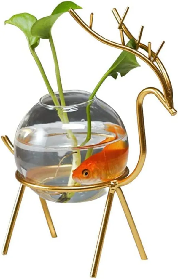 Multicolor_Desktop_Deer_Plant_Vases_Small_Glass_Flower_Vase_With_Gold_Metal_Stand_Propagation_Station_Plant_Holder_Glass_Planter_Holder_Deer_For_Home_Wedding_Decor_(A)____19L_x_6W_x_15H_Centimeters