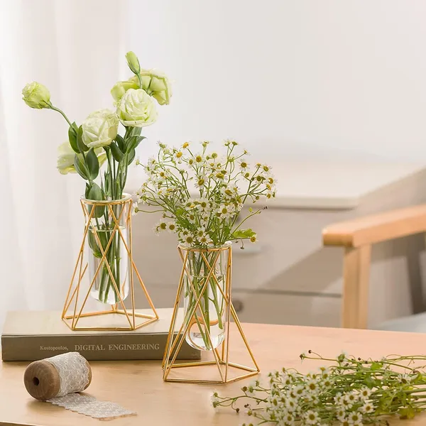Gold_2_Pcs_Geometric_Vase,Air_Plant_Stand,Hydroponic_Plant_Flower_Vase_Glass_Test_Tube,Modern_Vases_For_Flowers,Vases_For_Centerpieces_Fbm____10L_x_10W_x_15H_Centimeters