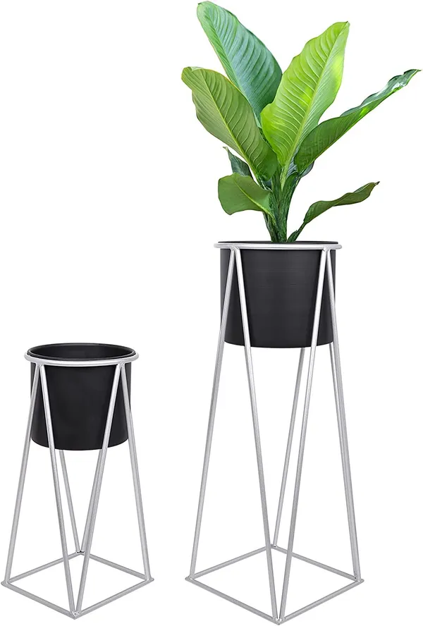 Black_&_Silver_Planters_For_Indoor_Planters_Indoor_Plant_Stands_With_Pots_(Black/Silver_(Tall_Stands)_Set_Of_2)__25_x_25_x_30_Centimeters