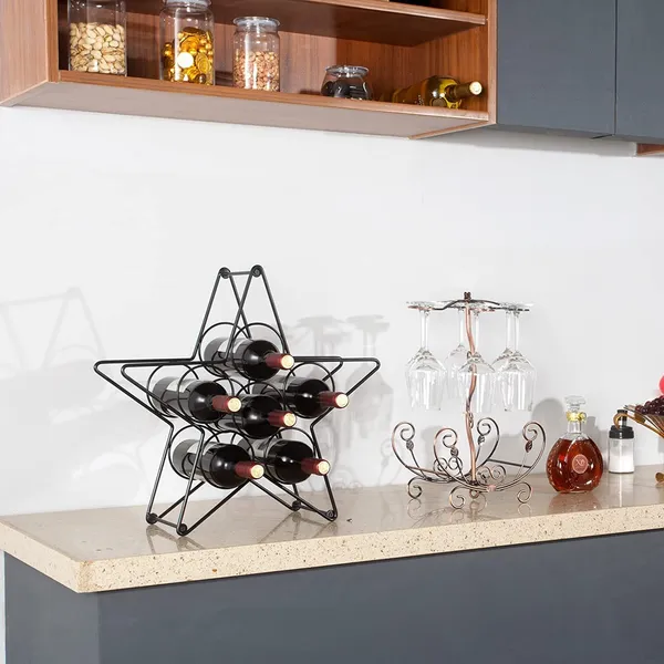 Black_Countertop_Wine_Rack_Bottle_Wine_Holder_For_Red_White_Wine_Storage_Freestanding_Metal_Wine_Rack_Small_Tabletop_Wine_Rack_Modern_Wine_Bottle_Holder_(M13)____10L_x_25W_x_25H_Centimeters