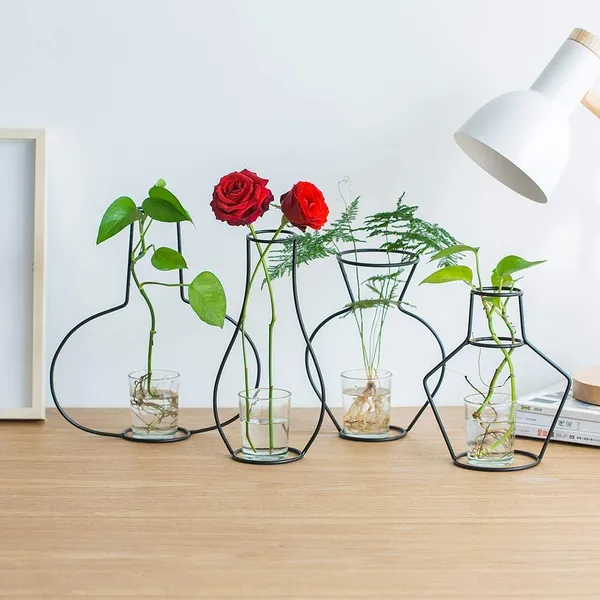 Multicolour_Creative_Planter_Set_With_Glass_Cup_Vases_Iron_Metal_Stand_For_Water_Planting_Flower_Arrangement_Decoration_Gift_For_Home_Wedding_Centerpieces_Decor_(4_Pcs)____7L_x_7W_x_25H_Centimeters