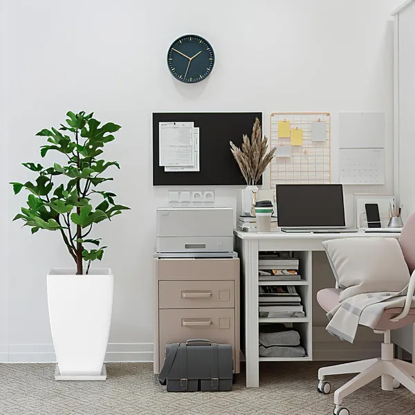 White_Large_Square_Tall_Planters_21''_Lightweight_Flower_Pots_Indoor/Outdoor_Gardening,_Uv-Resistant_Plant_Containers_For_Balcony,_Terrace,_Patio_Decor,_Ideal_Herbs_30_x_30_x_50_Centimeters