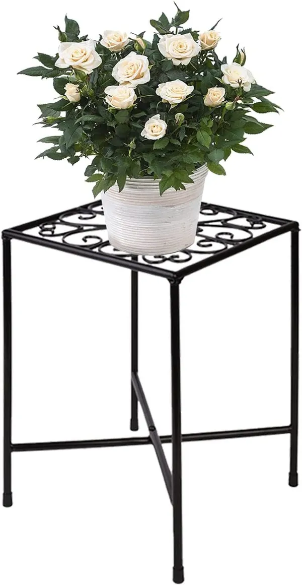 Black_Indoor_Outdoor_Plant_Stand_Midcentury_Modern_Flower_Pot_Stands_Waterproof_Rustproof_Garden_Container_Supports_Square_Iron_Display_Rack_For_Planter_20.3_x_20.3_x_27.9_Centimeters