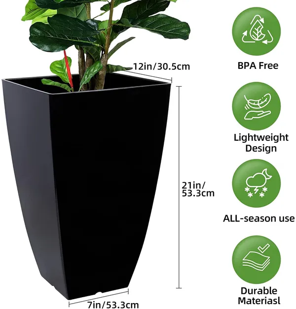 Black_Tall_Metal_Planters_For_Outdoor_Plants_Set_Of_2,_Outdoor_Planters_For_Front_Porch_Balcony,_Galvanized_Iron_21_Inch_Large_Planters_For_Outdoor_Indoor_Garden_Patio____30L_x_30W_x_53H_Centimeters