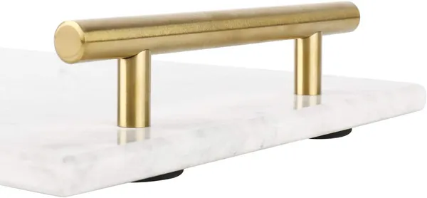 White_Handmade_Marble_Stone_Decorative_Tray_With_Gold-Coloured_Metal_Handles,_Ideal_For_Counter,_Vanity,_Dresser,_Nightstand_And_Desk____30L_x_20W_x_4H_Centimeters