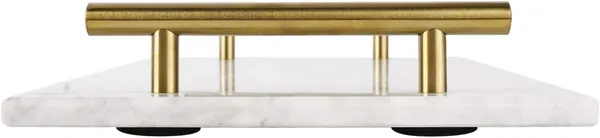 White_Handmade_Marble_Stone_Decorative_Tray_With_Gold-Coloured_Metal_Handles,_Ideal_For_Counter,_Vanity,_Dresser,_Nightstand_And_Desk____30L_x_20W_x_4H_Centimeters