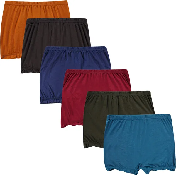 Pack_Of__6_-_Multicolor_Pure_Cotton_Boy_Short_Panties_For_Women_|_Solid