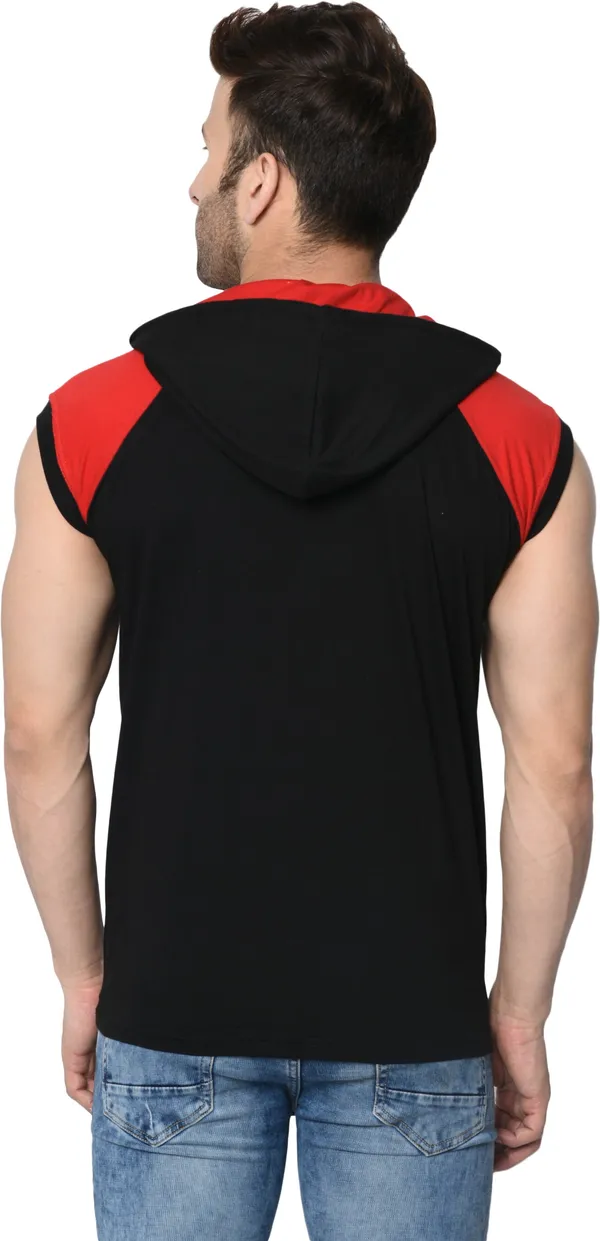 Red_&_Black_Cotton_Blend_Sleeveless_Boxy_Hooded_Neck_T-Shirt_For_Men
