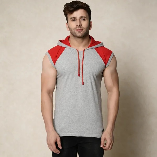 Red_Grey_Cotton_Blend_Boxy_Fit_Hooded_Neck_Colorblock_T-Shirt_For_Men