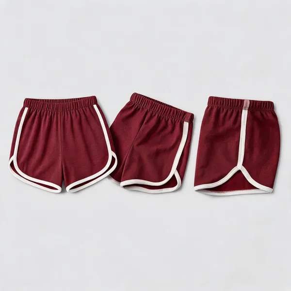 Maroon_Cotton_Blend_Regular_Shorts_For_Girls_-_Pack_Of_3