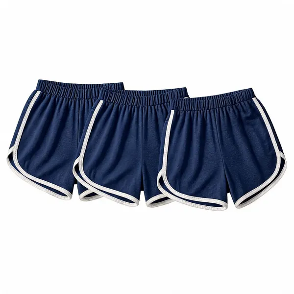 Dark_Blue_Cotton_Blend_Regular_Shorts_For_Girls_-_Pack_Of_3