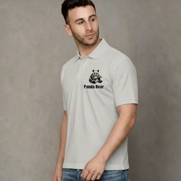 Grey_Polycotton_Regular_Polo_T-Shirt_For_Men