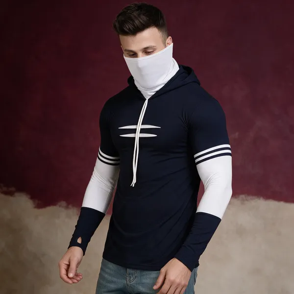 Navy_Blue_White_Cotton_Blend_Regular_Fit_Solid_Hooded_Neck_T-Shirt_For_Men