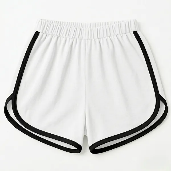 Black_&_White_Cotton_Blend_Regular_Solid_Hotpants_For_Girls