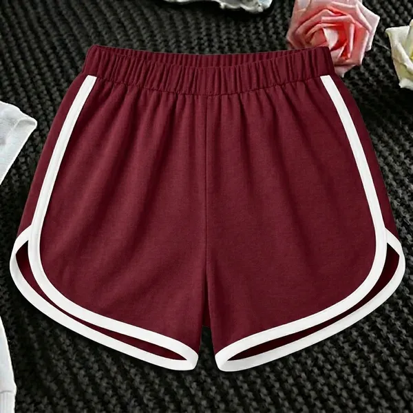 Maroon_Cotton_Blend_Regular_Shorts_For_Girls_-_Pack_Of_3