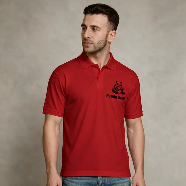 Red_Polycotton_Regular_Fit_Solid_High_Neck_T-Shirt_For_Men